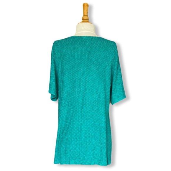 SHARADE of California Vintage Turquoise Textured Top / Mini Dress - Picture 7 of 8